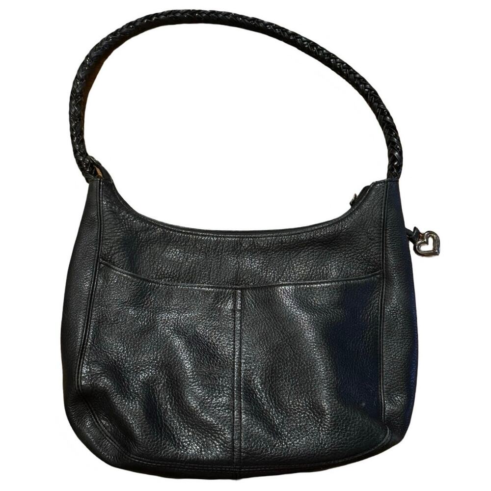 Brighton Hobo Bag Barbados Zip Top Brown Pebbled Leather Purse 4 Pockets Tote